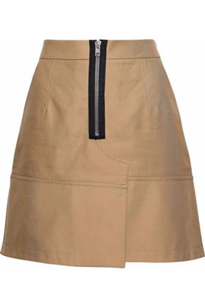 Shop Alexander Wang Woman Cotton-twill Mini Skirt Tan