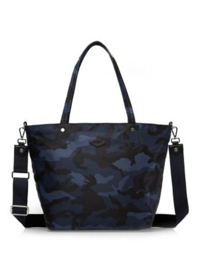 Shop Mz Wallace Camouflage-print Tote In Dark Blue