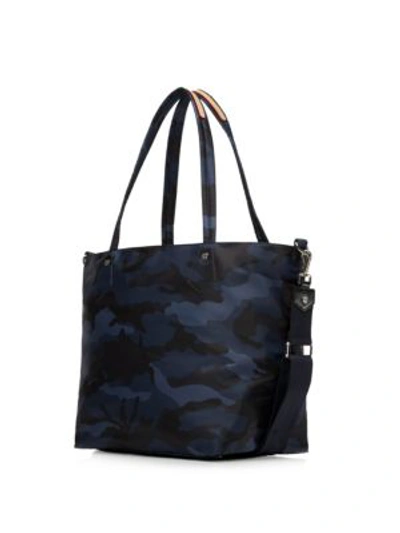 Shop Mz Wallace Camouflage-print Tote In Dark Blue