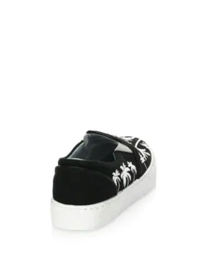 Shop Chiara Ferragni Slip-on Palm Tree Canvas Sneakers In Black White