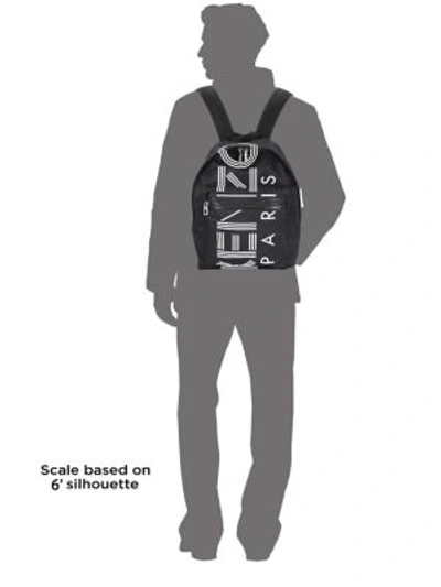 Shop Kenzo Nylon Logo Backpack In Black