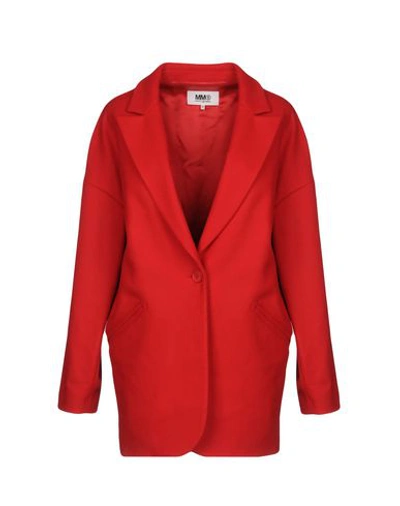 Shop Mm6 Maison Margiela Coat In Red