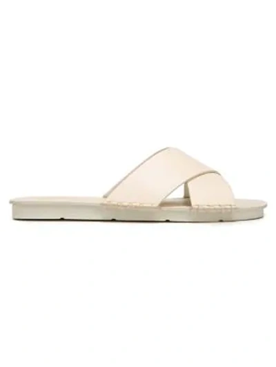 Shop Vince Nico Leather Flat Sandals In Black