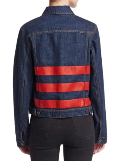 Shop Helmut Lang Archive Striped Jacket In Dark Blue