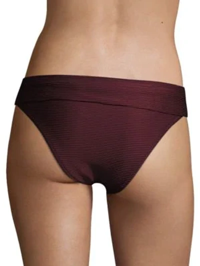 Shop Heidi Klein Fold-over Bikini Bottom In Burgundy