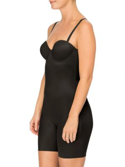 Spanx Strapless Mid Thigh Bodysuit In Very Black