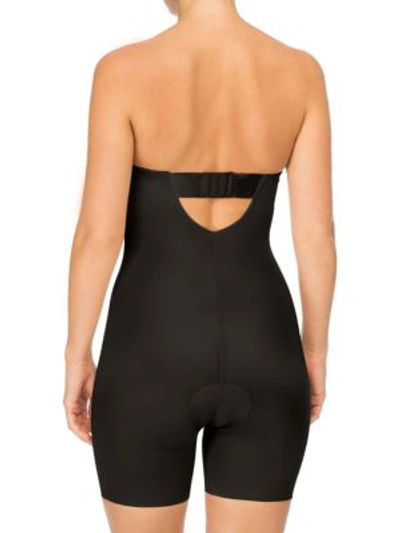 Spanx Strapless Mid Thigh Bodysuit In Very Black