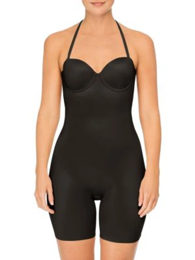 Spanx Strapless Mid Thigh Bodysuit In Very Black