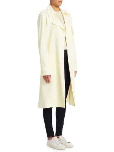 Shop Theory Oaklane Rosina Crepe Duster Trench Coat In Ivory