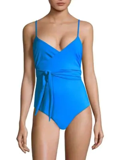 Shop Mara Hoffman Isolde One-piece Swimsuit In Blue