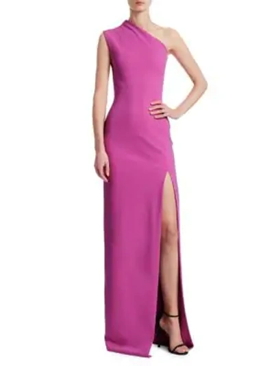 Shop Solace London Averie One-shoulder Gown In Lilac