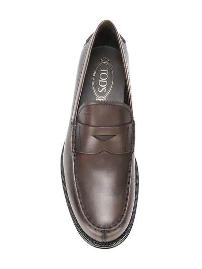 Shop Tod's Penny Loafers In Cs801