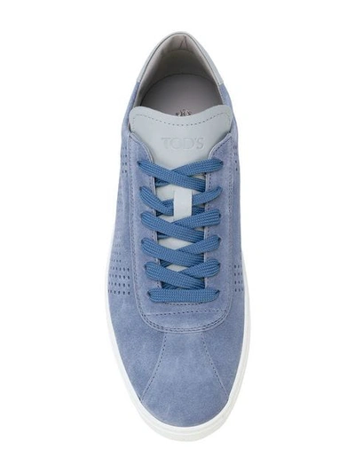 Shop Tod's Lace-up Sneakers In Blue