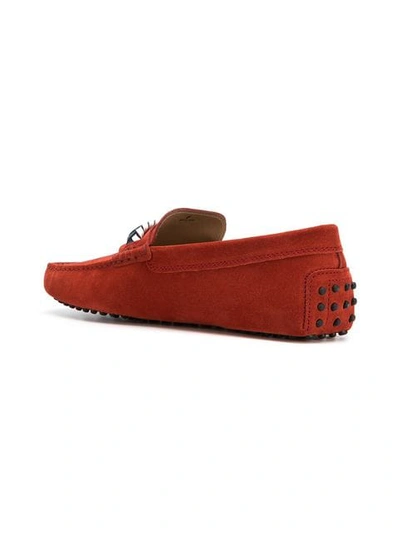 Shop Tod's New Gommini Intreccio Loafers In R402 Rubino