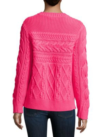 Shop Burberry Wool & Cashmere Sweater In Bright Rose Pink