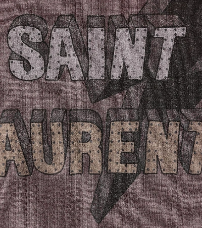 Shop Saint Laurent Printed T-shirt In Purple
