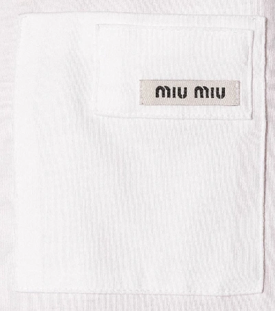 Shop Miu Miu Cotton T-shirt In Liaeco