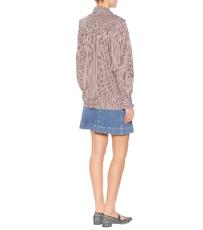 Shop Alexa Chung Striped Cotton Shirt In Pink