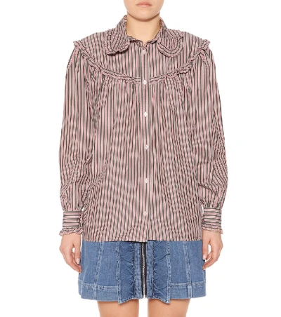 Shop Alexa Chung Striped Cotton Shirt In Pink