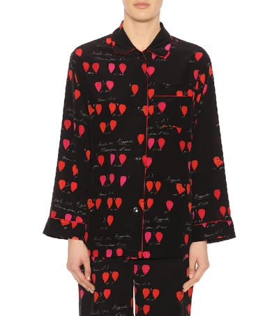 Shop Alexander Mcqueen Printed Silk Shirt In Black