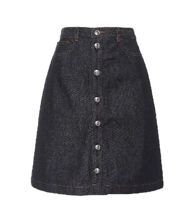 Shop Apc Therese Denim Skirt In Blue