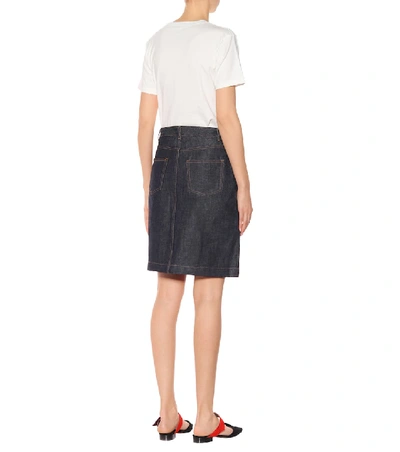 Shop Apc Therese Denim Skirt In Blue