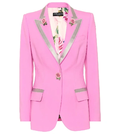 Shop Dolce & Gabbana Turlington Wool And Silk Blazer In Pink