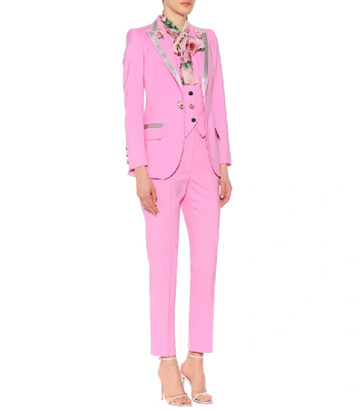 Shop Dolce & Gabbana Turlington Wool And Silk Blazer In Pink