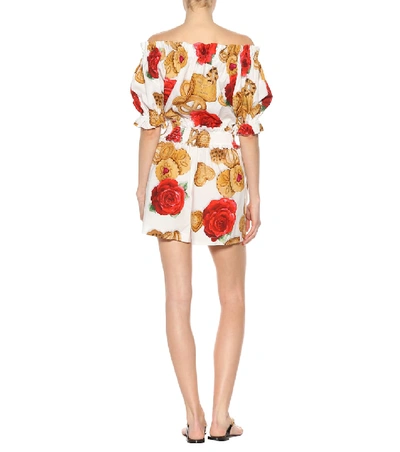 Shop Dolce & Gabbana Printed Cotton Poplin Playsuit In Multicoloured