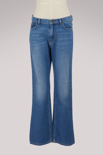 Shop Kenzo Straight Cotton Jeans In Sky Blue Denim