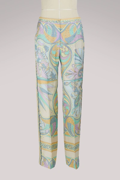 Shop Emilio Pucci Miami Silk Trousers In Glicine
