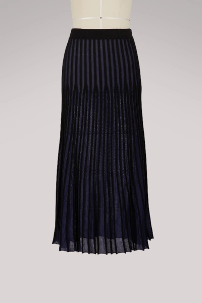 Shop Kenzo Cotton Midi Skirt In Black