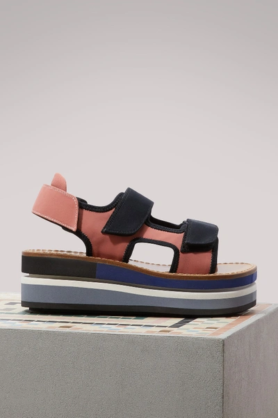 Shop Marni Wedge Sandals In Quartz