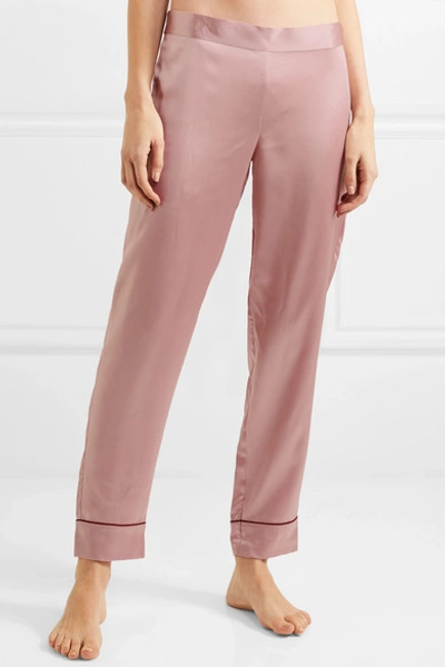 Shop Stella Mccartney Poppy Snoozing Silk-satin Pajama Set In Blush
