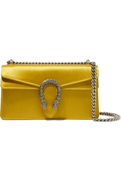 Shop Gucci Dionysus Satin Shoulder Bag In Gold