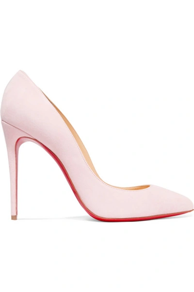 Shop Christian Louboutin Pigalle Follies 100 Suede Pumps In Baby Pink