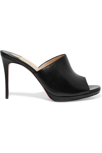 Shop Christian Louboutin Pigamule 100 Leather Mules In Black