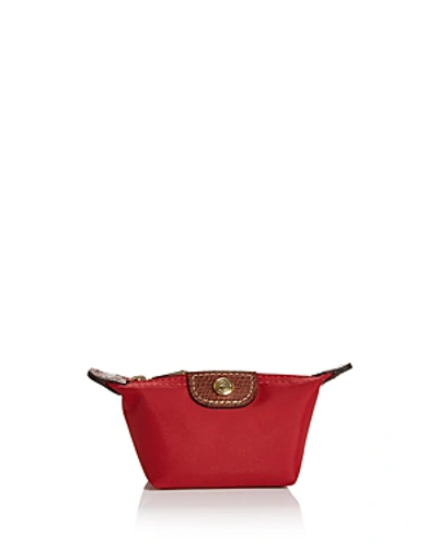 Shop Longchamp Le Pliage Coin Case In Pinky/gold