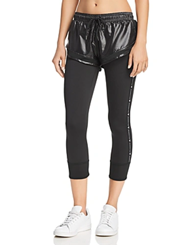 Shop Adidas By Stella Mccartney Essentials Layered-look Leggings In Black