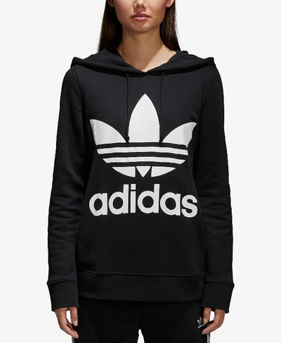 Shop Adidas Originals Originals Women's Adicolor Trefoil Sweatshirt Hoodie In Black