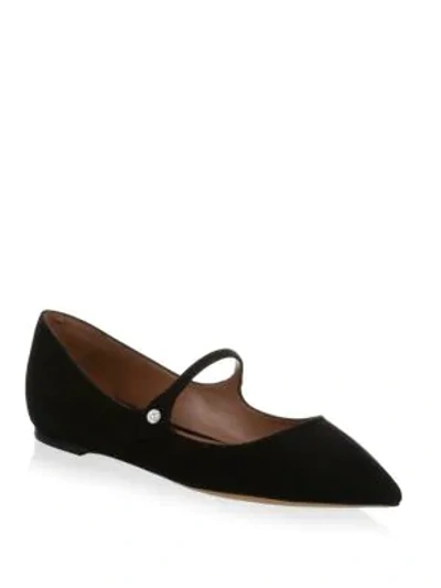 Shop Tabitha Simmons Hermione Suede Mary Jane Flats In Black