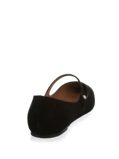 Shop Tabitha Simmons Hermione Suede Mary Jane Flats In Black
