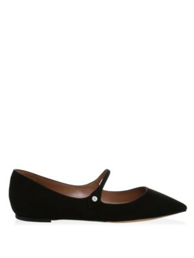 Shop Tabitha Simmons Hermione Suede Mary Jane Flats In Black