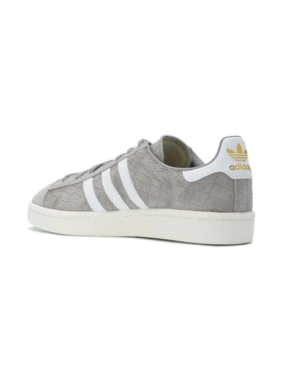 Adidas Originals Campus Crocodile-effect Suede Trainers In Grey | ModeSens