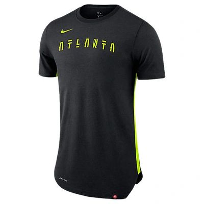 Shop Nike Men's Atlanta Hawks Nba Alt Hem T-shirt, Black