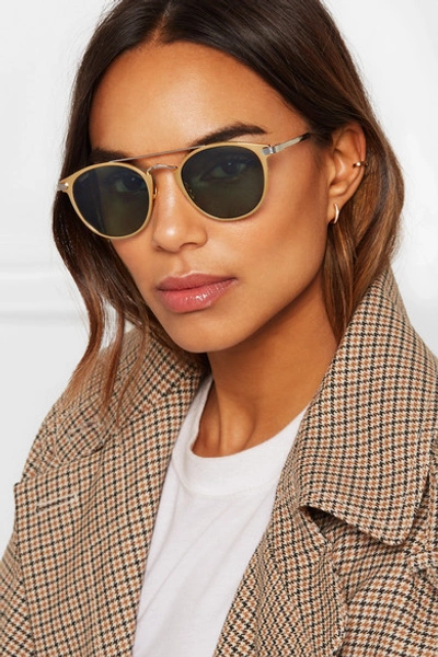 Shop Cartier Round-frame Gold-plated And Silver-tone Sunglasses