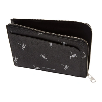 Shop Alexander Mcqueen Black Dancing Skeleton Pouch