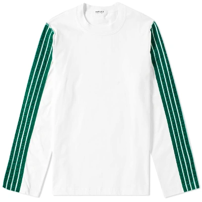 Shop Dima Leu Long Sleeve Oversize Stripe Tee In White