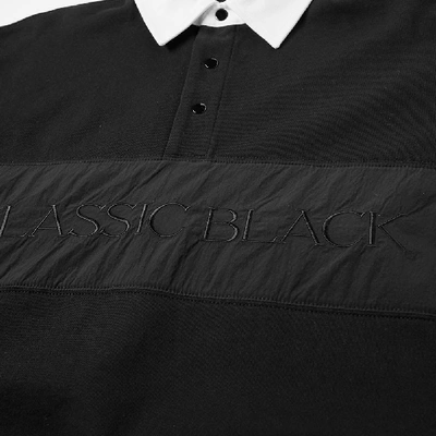 Shop Alexander Wang Long Sleeve Vintage Fleece Polo In Black