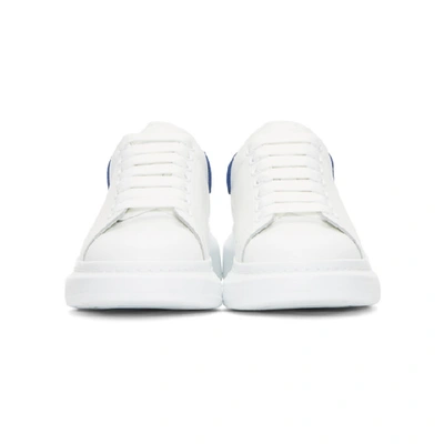 Shop Alexander Mcqueen White & Blue Oversized Sneakers